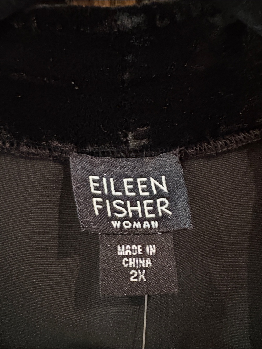 Eileen Fisher Woman Black Velvet Duster Cardigan NWT 2X Minimalist Luxe - Picture 4 of 7